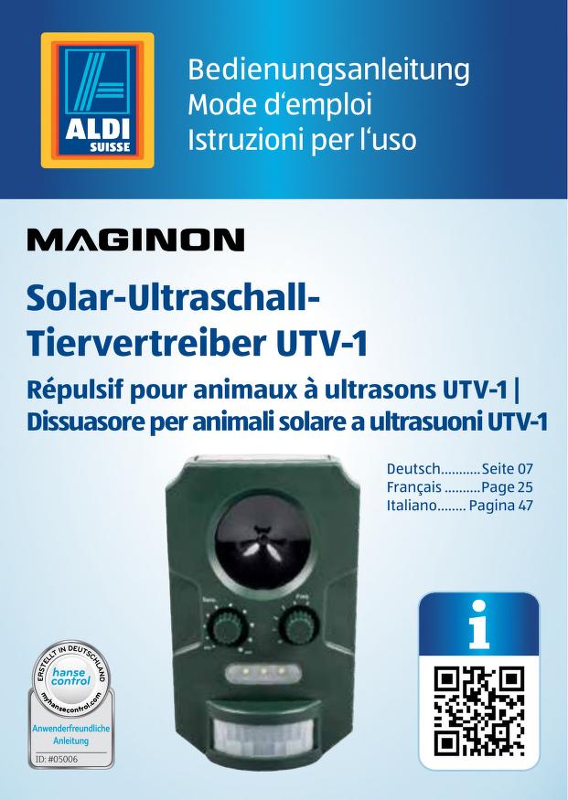 Solar-Ultraschall- Tiervertreiber UTV-1 : Free Download, Borrow, and  Streaming : Internet Archive